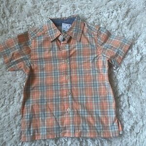 Orange Plaid Kids Shirt